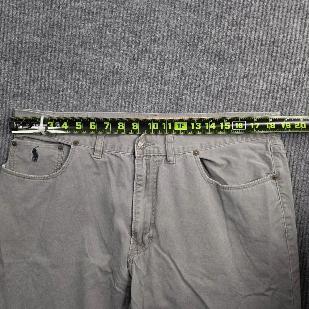 Polo Ralph Lauren Straight 650 Pants Mens 38x32 Gray Cotton Denim Style Y2K Gorp